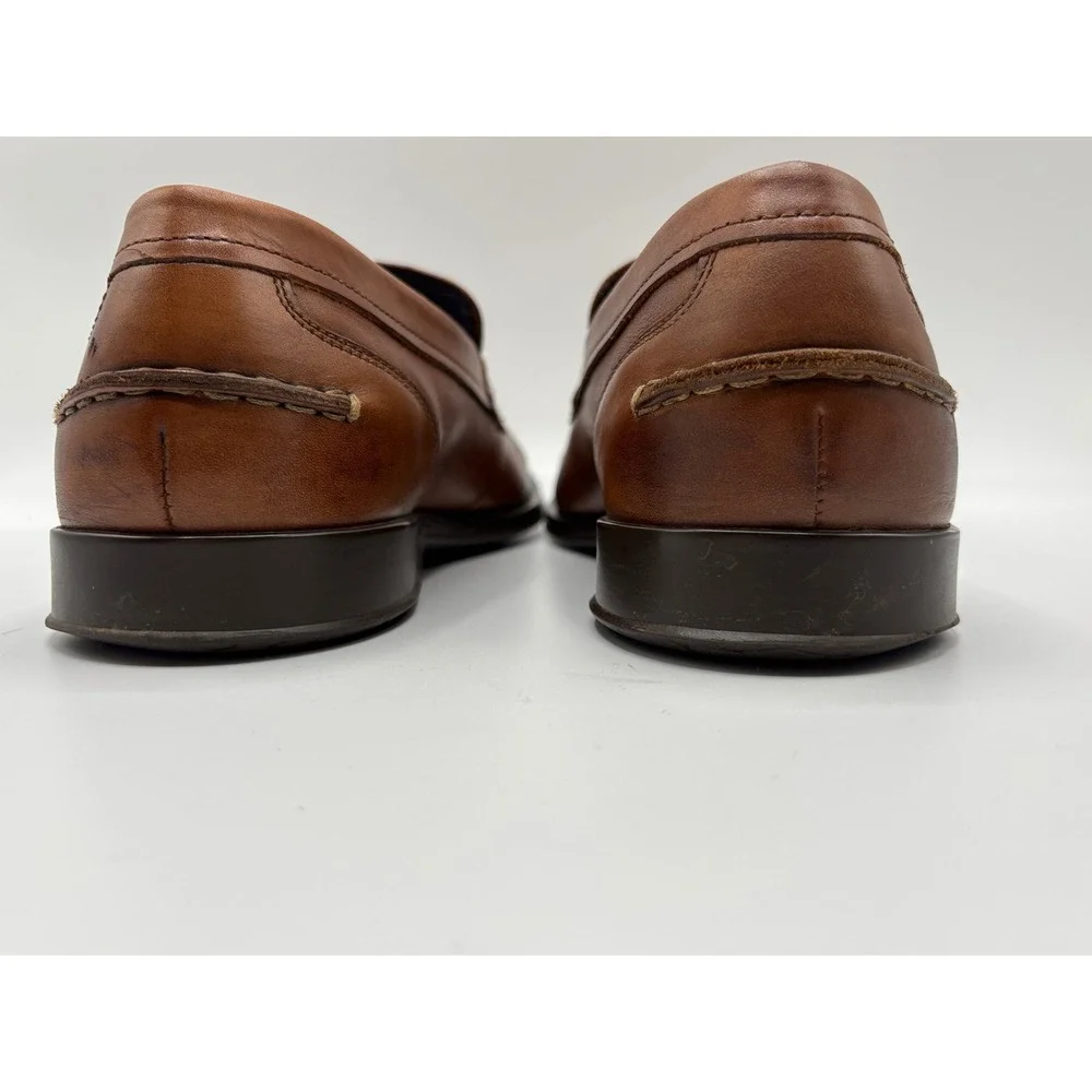 Cole Haan Grand.OS Men's 10 M Brown Leather Penny Loafers Dress Casual Shoes